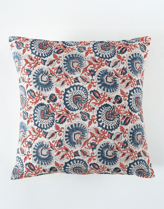 Set of 5 - Solid and Printed Cotton Cushion Cover Set- 16"x16"