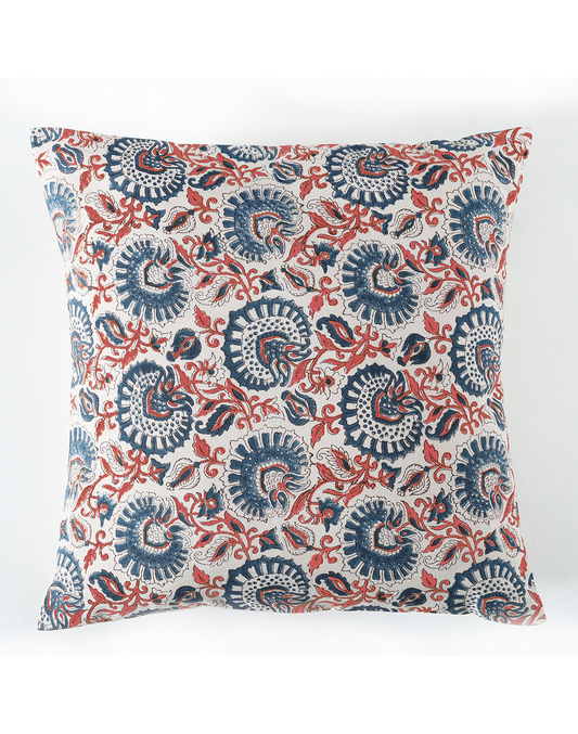 Set of 3 - Solid and Printed Cotton Cushion Cover Set - 16"x16"