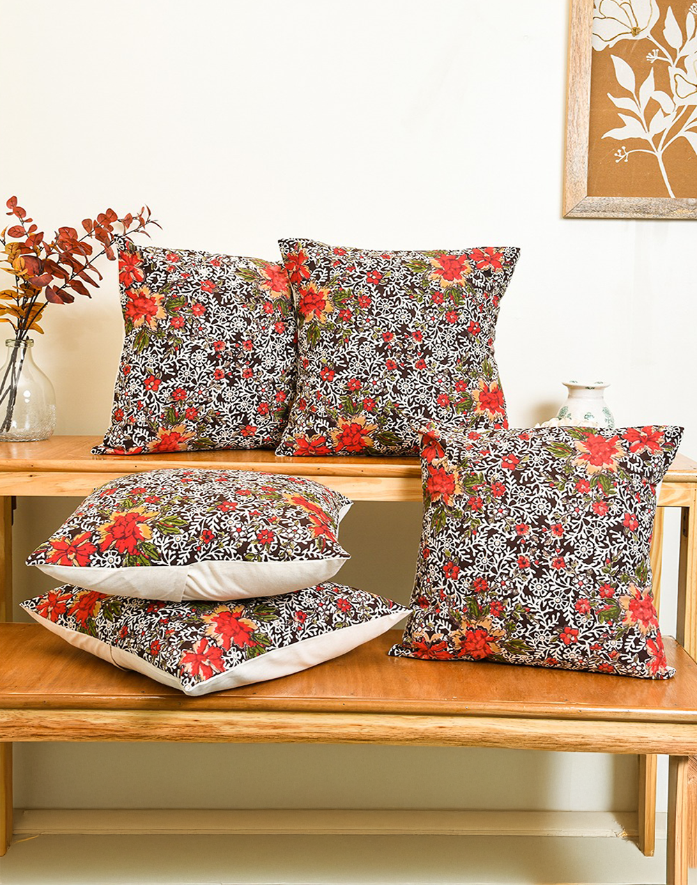 Set of 5 - Cushion Cover Set for Sofa - 16"x16"