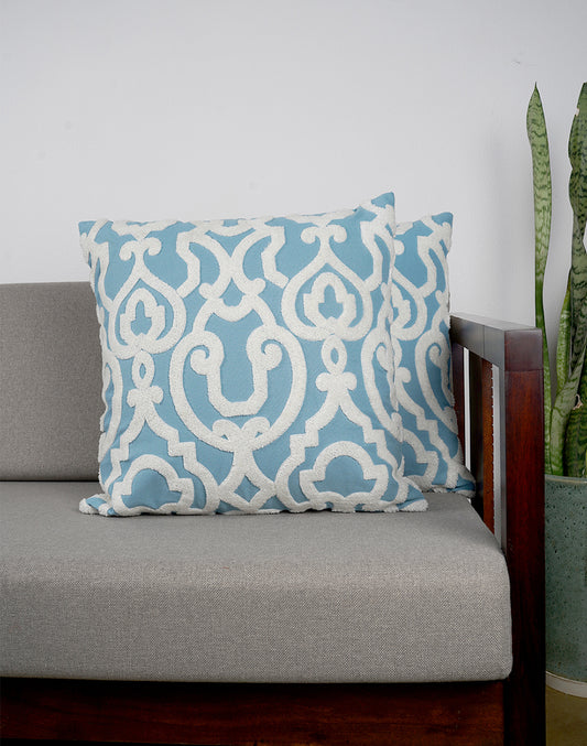 Set Of 2 - Blue Casement Cushion Cover - 18"X18"