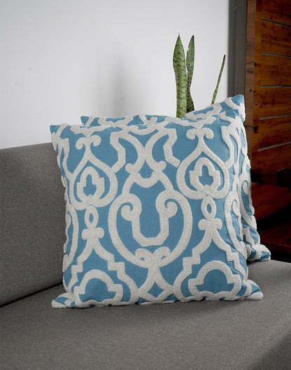Set Of 2 - Blue Casement Cushion Cover - 18"X18"