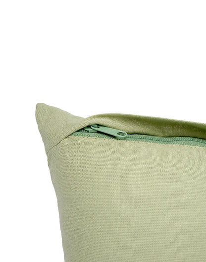 Set Of 2 - Green Printed Cushion Cover - 12"X12"