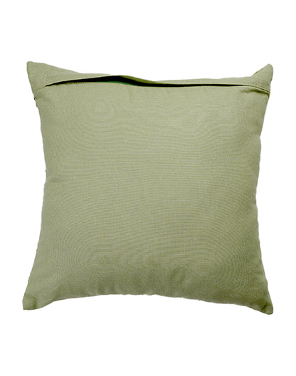 Set Of 2 - Green Printed Cushion Cover - 12"X12"