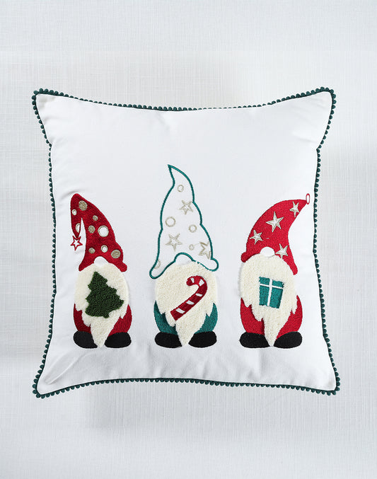 Cheers Santa Embroidered Christmas Decor Cushion Cover