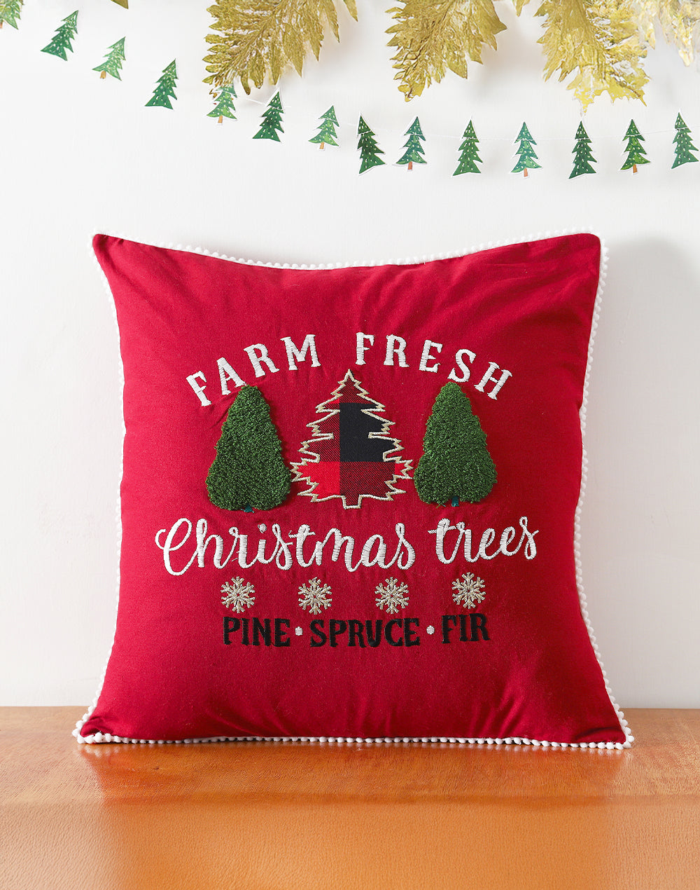 CUSHION COVER Embroidery FARM FRESH