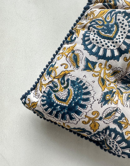 Peacock Print Chairpad/ Cushion Cover