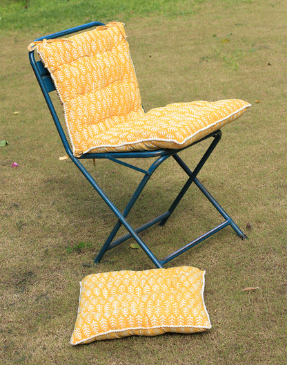 Leaf Print Chairpad/ Floor Cushion