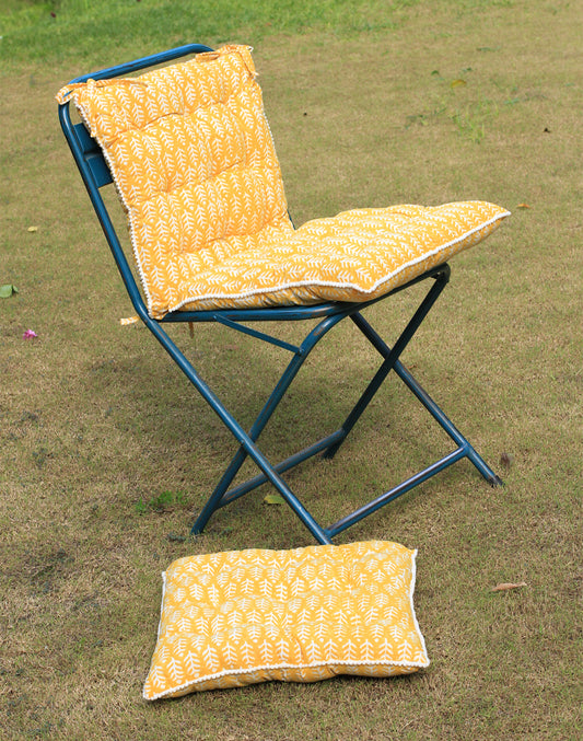Leaf Print Chairpad/ Floor Cushion