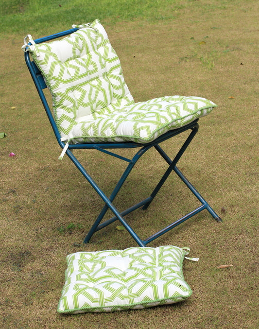 Green Geometric Chair pad / Floor Cushion