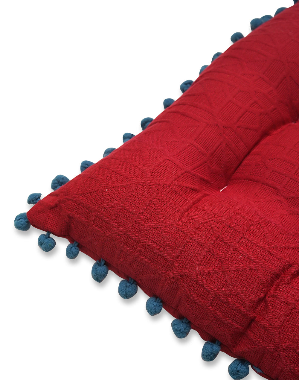 Red Textured Chairpad / Floor Cushion