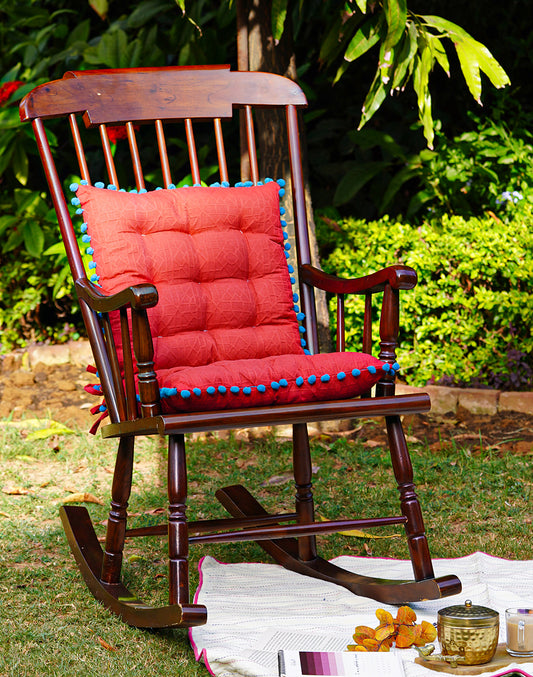 Red Textured Chairpad / Floor Cushion