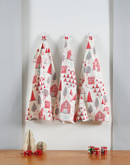 Christmas Kitchen Towel Set of 3 X-MAS VALLEY