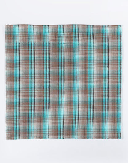 Set Of 6 - 12"X12" Blue Checks Napkin