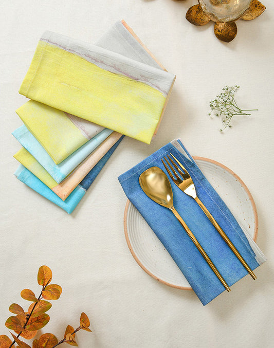 Set Of 6- 16"X16" Rainbow Color Cotton Napkin