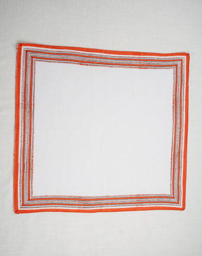 Set Of 6 -20"X20" White Cotton Napkin