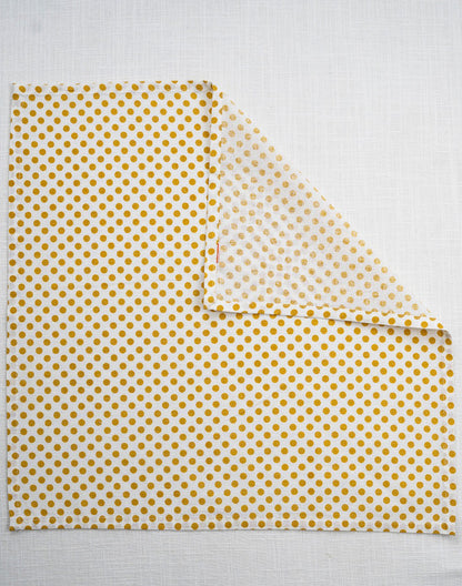 Set O 6- 16"X 16" Gold Printed Cotton Napkin