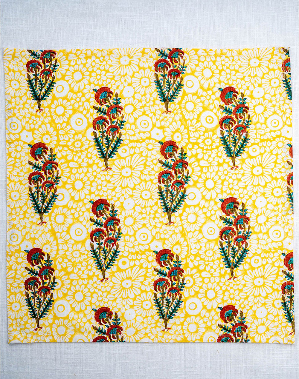 Set Of 6 - 16"X 16" Yellow Cotton Napkin
