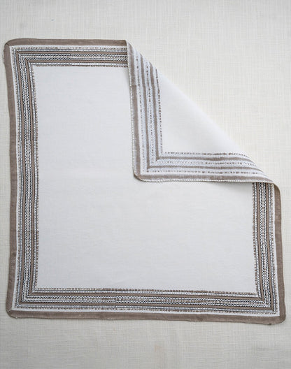Set Of 6 -20"X20" White Cotton Napkin