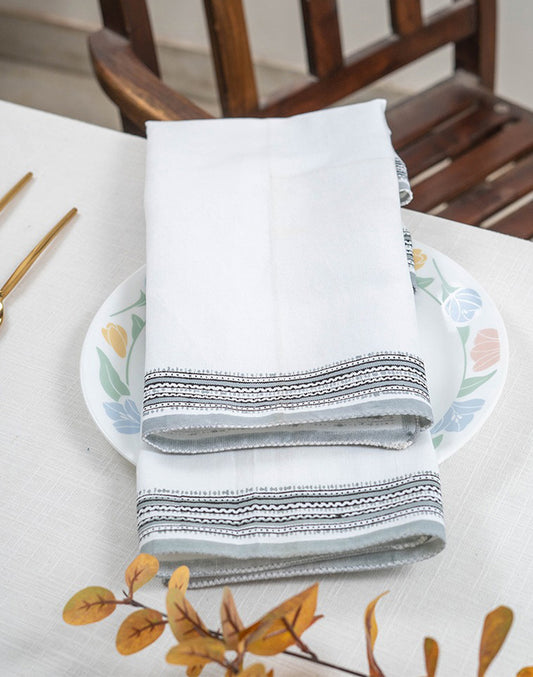 Set Of 6 -20"X20" White Cotton Napkin