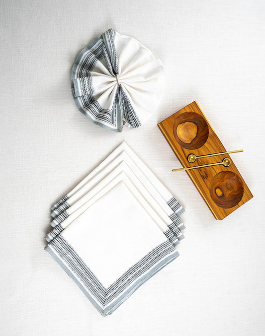 Set Of 6 -20"X20" White Cotton Napkin