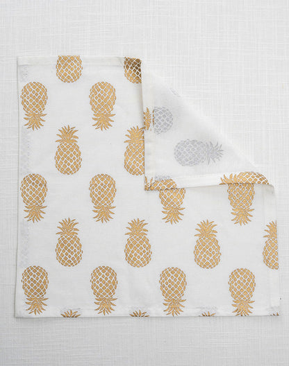 Set Fo 6 -12"X 12" Pineapple Print Cotton Napkin