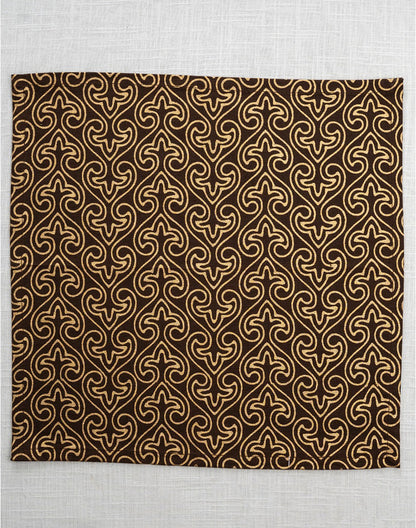 Set Of 6 - 12" Gold Print Paan Jaal Cotton Napkin / Festive Napkins