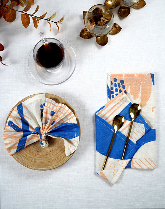 Set Of 6 - 10" Abstract Cocktail Napkin