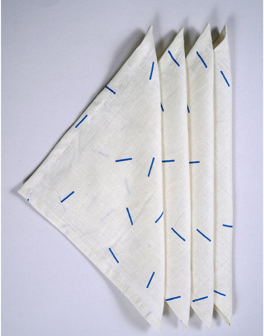 Set Of 4- 10" White Linen Cocktail Napkin/ Party Napkins