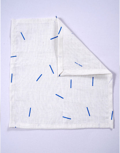 Set Of 4- 10" White Linen Cocktail Napkin/ Party Napkins