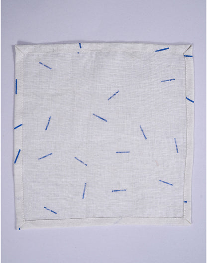 Set Of 4- 10" White Linen Cocktail Napkin/ Party Napkins