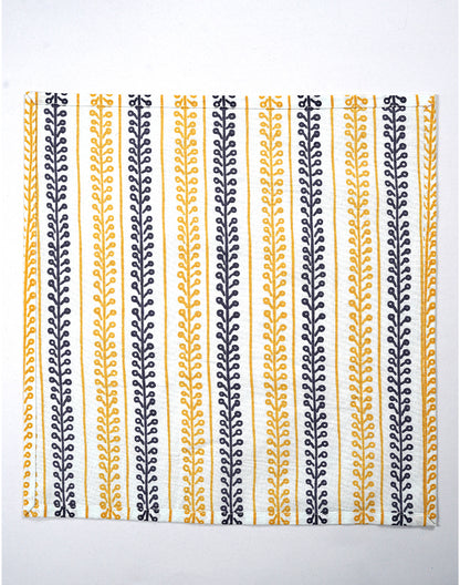 Set Of 6 - 16" Black and Yellow Cotton Table Napkins