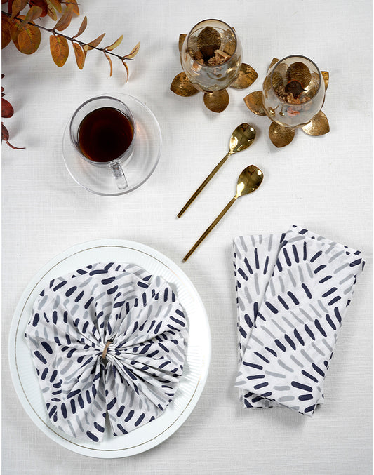 Set Of 6 - 16" Abstract Reusable Cotton Napkins