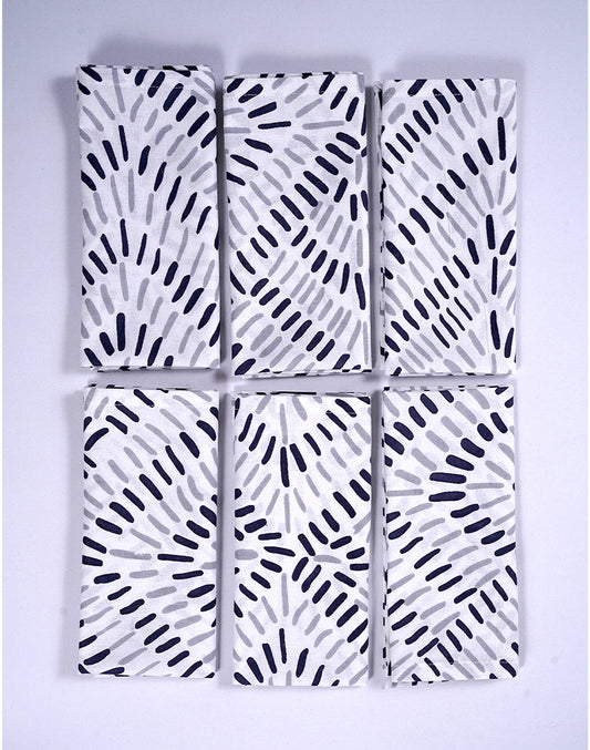 Set Of 6 - 16" Abstract Reusable Cotton Napkins