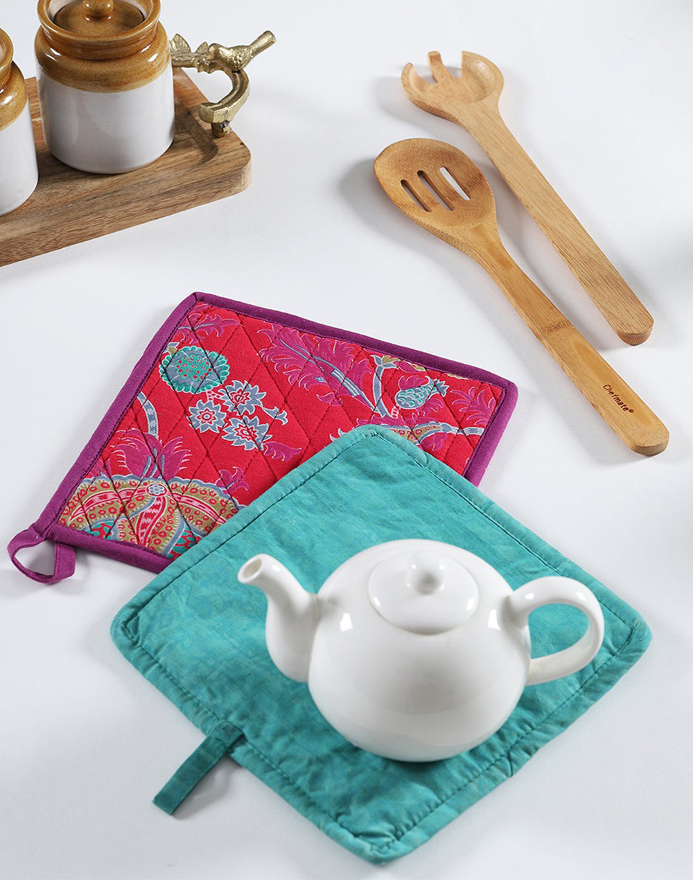 Floral Print Pot Holder Set