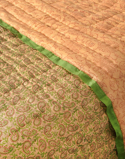 Block Printed Reversible Quilt- Medium