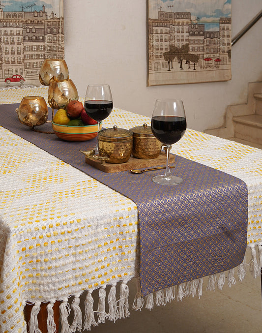 Purple Geometric Canvas 14X72 Inch Runner