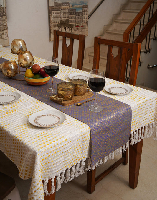 Purple Geometric Canvas 14X72 Inch Runner