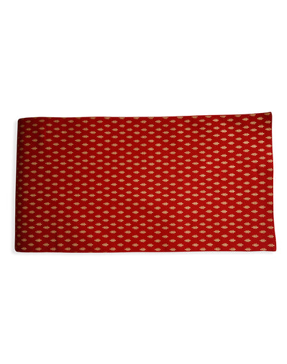 Red Decorative Gold Print Cotton Table Runner