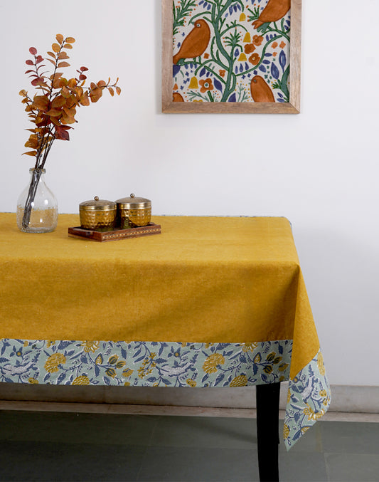 Mustard Floral Cotton Table Cover
