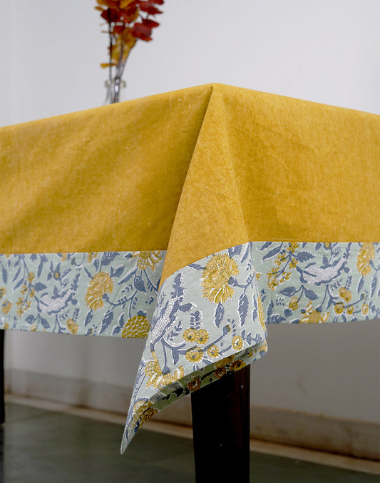Mustard Floral Cotton Table Cover