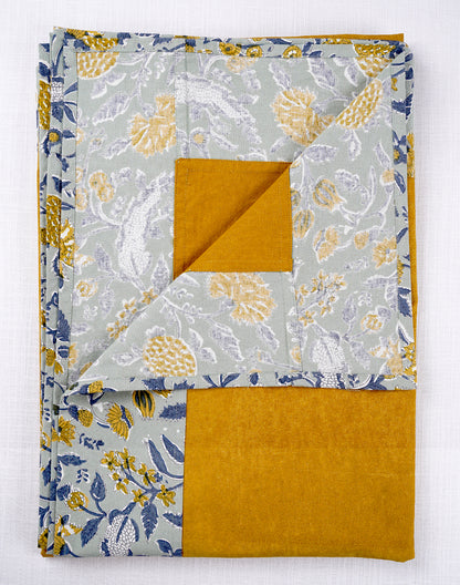 Mustard Floral Cotton Table Cover