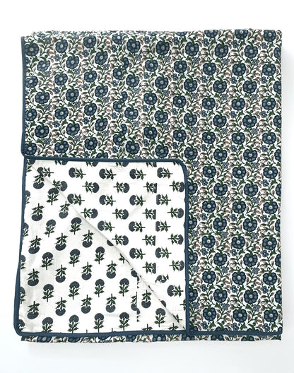 Garden Gala Blue Cotton Dohar