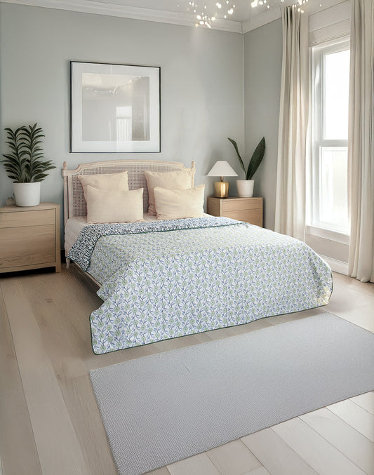 Elegant Blooms Grey Cotton Dohar Single Piece