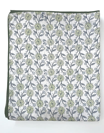 Elegant Blooms Grey Cotton Dohar Single Piece