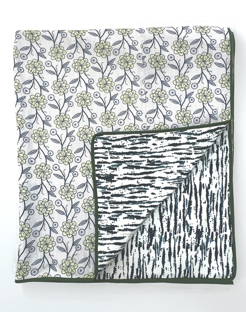 Elegant Blooms Grey Cotton Dohar Single Piece