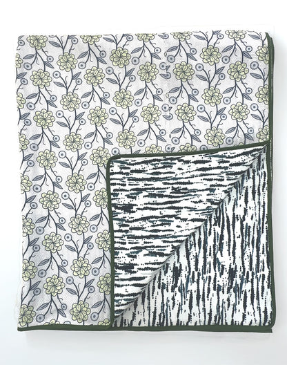 Elegant Blooms Grey Cotton Dohar Single Piece