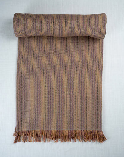 Brown Cotton Textured Center Table Runner