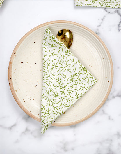 Set Of 6 - 10" Printed Cotton Napkins/ Small Napkins