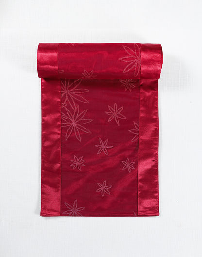 Red Shimmer Christmas Dinner Table Runner