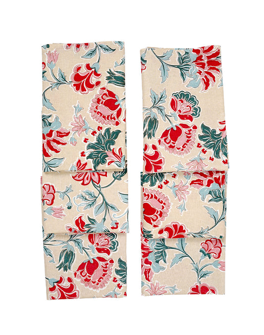 Set Of 6 - 16" Floral Cotton Printed Dinner Napkin